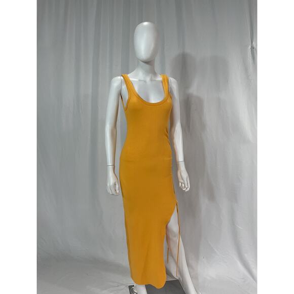 The Range 'Cinched' Orange Midi Dress Size M - Picture 2 of 5
